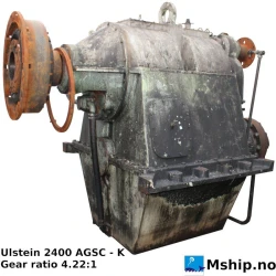 Ulstein 2400 AGSC-K — Manufacturer: Ulstein, Model: 2400 AGSC-K, Serial number: F1107, Performance specification: Port side gear., Year: 1983, Other: Damper coupling: Flender 840-2, Gear type: Non Reversing Gearbox  CPP  - to be used with controllable pitch propeller, Gear ratio: 4.22:1