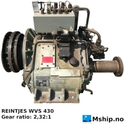 REINTJES WVS 430 — Manufacturer: REINTJES, Model: WVS 430, Serial number: 56383, Year: 1992, HP: 1122 HP @ 1745 rpm input, kW: 825 kW @ 1745 rpm input, RPM: 1745, Rotation direction: CCW - Counter clockwise seen from aft, Class: Germanischer Lloyd, Gear ratio: 2,32:1