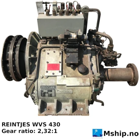 REINTJES WVS 430 — Manufacturer: REINTJES, Model: WVS 430, Serial number: 56383, Year: 1992, HP: 1122 HP @ 1745 rpm input, kW: 825 kW @ 1745 rpm input, RPM: 1745, Rotation direction: CCW - Counter clockwise seen from aft, Class: Germanischer Lloyd, Gear ratio: 2,32:1