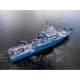 Navy Ships, coast guard ships - Boarder force ships — Year: 2004 and 1999, kW:  2 x 2500 kW , Number of cylinders: 12, Cylinder configuration: V-engine, Fuel Type: Diesel, Class: RINA, Other: Ice class, Gear type: Valmet V gear, IMO Numbers: 4544119 and 4544092, Length Overall LOA Meter: 49,7, Molded Breadth Meter: 7,3, Storage Reels:: For fiber towing line, Gross tonnage ITC (registred): 423 / 432, Fuel Oil:: 82.000 liter, Fresh Water M³ : 15, ACCOMMODATIONS:: 18, Main Engines:: Wartsila 12V200, Bow Thrusters:: 360 degree retractable  Azimuth, Stern Thruster:: Split rudders for stern thrust, Total Propulsion HP:: 6790, Propulsion:: 2 x 2400 mm Berg / Cateerpillar CPP propellers - ICE classed, Ship’s Service Generators:: 2 x 129 kVA, Positioning:: DP, Cranes:: 1 x 32 t/m fore deck + 1 x 10 t/m aft deck, LIFESAVING EQUIPMENT: According to SOLAS, Rudders / steering gear: 2 x Rolls Royce / Tenfjord invidual independent split rudders, Firefighting:: FiFi, Fire pump: Iron Pump 400 m3/hr, Monitors: Remote controlled monitor with foam capacity, Maximum speed: confidential, Economical speed: 10-16 knots, Range, Nautical miles: 5500, Bollard pull: 62 tons - towing hook fitted - Classed with towing notation, MOB boat / Work boat: 7,5 meter high speed FRC - MIL spec launched from integrated slipway in the stern