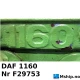 DAF DKT 1160M — Manufacturer: DAF, Model: DKT 1160 M, Serial number: F29753, Cylinder bore: 130 mm, Piston Stroke: 146 mm, Number of cylinders: 6, Cylinder configuration: In line, Fuel Type: Diesel, Turbo model: KKK