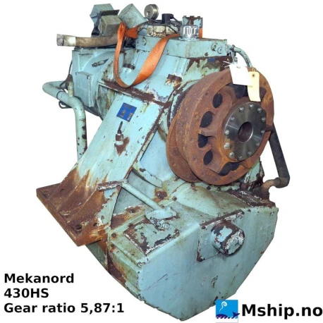Mekanord 430HS — Manufacturer: Mekanord, Model: 430HS, Serial number: 8-036, Year: 1988, Gear type: Non Reversing Gearbox  CPP  - to be used with controllable pitch propeller, Gear ratio: 5.87:1