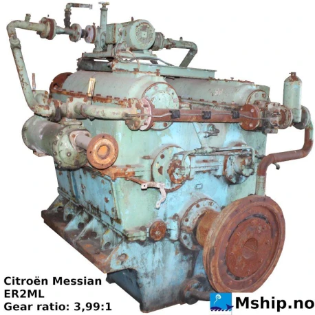 CMD Engrenages et Reducteurs / Citroën Messian ER2ML gear — Manufacturer: Citroën-Messian  / Engrenages et Reducteurs, Model: ER 2 ML, Manufacturers part number: ER2ML438, Serial number: 1102, Year: 1979, RPM: RPM in: 800. /  RPM out 200,275, Class: BV, Gear ratio: 3,99:1