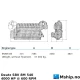 Deutz SBV 8M 540 — Manufacturer: Deutz, Model: SBV 8M 540, Serial number: 5544392, HP: 4000, kW: 2941, RPM: 600, Cylinder bore: 370 mm, Piston Stroke: 400 mm, Number of cylinders: 8, Displacement: 344,08 liter, Cylinder configuration: In line, Other: Displacement : 344.08 liter, Weight: 37 ton - without flywheel