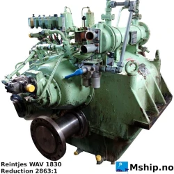 Reintjes WAV 1830 — Manufacturer: REINTJES, Model: WAV 1830, Serial number: 51657, Year: 1985, HP: 1065, kW: 783, RPM: 850, Other: Max 12988 NM @ 850 rpm, Gear type: FP  - normal reverse gear for fixed propeller blades, Gear ratio: 2.863:1