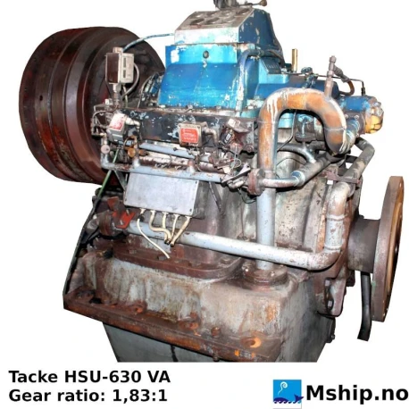 TACKE HSU-630 V.A — Manufacturer: TACKE, Model: HSU-630 V.A, Arrangement number: 216645/32, Serial number: 7661758, HP: 3000, kW: 2237, RPM: IN: 415  Out: 226,36, Gear type: FP  - normal reverse gear for fixed propeller blades, Gear ratio: 1.83:1