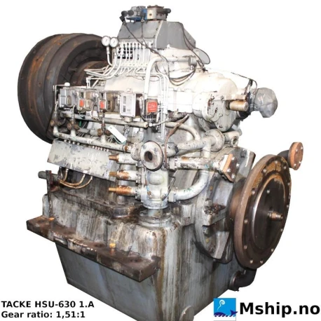 Tacke HSU-630 1.A — Manufacturer: TACKE, Model: HSU-630 1.A, Serial number: 204011/32, HP: 3000, kW:  2237, RPM: IN: 415 - Out:275, Gear type: Non Reversing Gearbox  CPP  - to be used with controllable pitch propeller, Gear ratio: 1,51:1