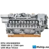 MTU 20V4000M93 — Manufacturer: MTU, Model: 20V4000M93, Serial number: 528 102 735 and  528 102 747, Performance specification: M93, Year: 2013  (never installed), HP: 5228, kW: 3900, RPM: 2100, Cylinder bore: 120 mm, Piston Stroke: 190 mm, Number of cylinders: 20, Displacement: displacement,  liter (cu in)  86.2 (5260), Cylinder configuration: V-engine, Rotation direction: CCW - Counter clockwise seen from aft, Fuel Type: Diesel, Other: WARRANTY: 1 year from the seller (require MTU commissioning assistance), Weight: 12280 kg - dry weight - engine only, Gear type: ZF 23560C, Gear ratio: 2,839:1, Remarks: Optimization of exhaust emissions 1) IMO II/EPA 2 , DIMENSIONs: (LxWxH) mm)  4015x1470x2440
