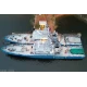 Navy Ships, coast guard ships - Boarder force ships — Year: 2004 and 1999, kW:  2 x 2500 kW , Number of cylinders: 12, Cylinder configuration: V-engine, Fuel Type: Diesel, Class: RINA, Other: Ice class, Gear type: Valmet V gear, IMO Numbers: 4544119 and 4544092, Length Overall LOA Meter: 49,7, Molded Breadth Meter: 7,3, Storage Reels:: For fiber towing line, Gross tonnage ITC (registred): 423 / 432, Fuel Oil:: 82.000 liter, Fresh Water M³ : 15, ACCOMMODATIONS:: 18, Main Engines:: Wartsila 12V200, Bow Thrusters:: 360 degree retractable  Azimuth, Stern Thruster:: Split rudders for stern thrust, Total Propulsion HP:: 6790, Propulsion:: 2 x 2400 mm Berg / Cateerpillar CPP propellers - ICE classed, Ship’s Service Generators:: 2 x 129 kVA, Positioning:: DP, Cranes:: 1 x 32 t/m fore deck + 1 x 10 t/m aft deck, LIFESAVING EQUIPMENT: According to SOLAS, Rudders / steering gear: 2 x Rolls Royce / Tenfjord invidual independent split rudders, Firefighting:: FiFi, Fire pump: Iron Pump 400 m3/hr, Monitors: Remote controlled monitor with foam capacity, Maximum speed: confidential, Economical speed: 10-16 knots, Range, Nautical miles: 5500, Bollard pull: 62 tons - towing hook fitted - Classed with towing notation, MOB boat / Work boat: 7,5 meter high speed FRC - MIL spec launched from integrated slipway in the stern
