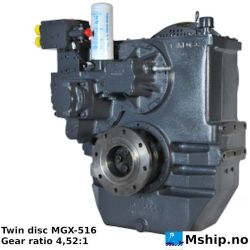Twin Disc MGX-516 with gear ratio 4,52:1   https://mship.no