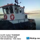 12,55 meter TUGBOAT  - ICE class — Manufacturer: Yard: Enso-Gutzeit OY, Nyslott, Finland, Model: Icebreking Tug 12,5 meter, Serial number: Yard number 410, Year: 1978, Rebuilt and fitted rudder propeller in 1999, HP: 310, kW: 231, RPM: 1800, Running Hours: 4557, Number of cylinders: 8, Cylinder configuration: V-engine, Fuel Type: Diesel, Gear type: Twin Disc  MG-514 Spec No s.3282, IMO Numbers: N/A, Gear ratio: 3:1, Length Overall LOA Meter: 12,54, Length between Perpendicular Meter: 11.36, Molded Breadth Meter: 4,45, Molded Depth Meter: 2,24, Draft (Maximum) Meter: 1,8, ACCOMMODATIONS:: Heated and air-conditioned living spaces for 2 persons, consisting of one double- crew cabins, a combined mess/galley and sanitary facilities’, Main Engines:: 1, Total Propulsion HP:: Scania DS 14, 310 HP, Propulsion:: CAP rudder propeller system type CAP 33N/4 fitted with 1100 mm propeller in Nozzle., Ship’s Service Generators:: 1 x VALMET 310DG /   23 kVA, 50 Hz 230/400 Volt  - 6714 running hours-, Positioning:: GPS, LIFESAVING EQUIPMENT: According to Swedish Maritime administration requirements., Rudders / steering gear: CAP rudder propeller system, Firefighting:: According to Swedish maritime authority requirements, Maximum speed: 9 Knot, Economical speed: 8 Knot, Bollard pull: 4,5 Ton, MOB boat / Work boat: 1 MOB boat