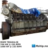 MWM TBD484-08 — Manufacturer: MWM, Model: TBD484-08, Serial number: 484.0801025, Year: 1971, HP: 1000, kW: 746, RPM: 335, Cylinder bore: 320 mm, Piston Stroke: 240 mm, Number of cylinders: 8, Displacement: 308,8 Liter, Cylinder configuration: In line, Rotation direction: Clockwise or counter-clockwise, Weight: 23,7 Ton dry weight without flywheel and accessories.