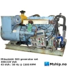 Mitsubishi S6S   45 kVA generator set — Manufacturer: Mitsubishi, Model: S6S, Serial number: S6S-010577, HP: Maximum gross output  77 Hp @ 2500 RPM, kW: Maximum gross output  57.4 kW @ 2500 RPM, RPM: 1500, Cylinder bore: 94 mm, Piston Stroke: 120 mm, Number of cylinders: 6, Displacement: 4.996 Liter., Cylinder configuration: In line, Rotation direction: CCW - Counter clockwise seen from aft, Fuel Type: Diesel, Weight: Dry weight, engine only 345 kg, Generator end type: Magnaplus, Volt: 380 / 220, HZ: 50
