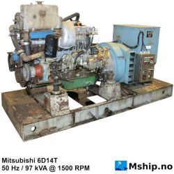 Mitsubishi 6D14T 97 kVA generator set    https://mship.no