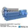 Bergen B32:40V16 HFO  - 8769 kVA generator set — Manufacturer: Bergen Engines - Rolls & Royce, Model: B32:40V16 HFO / Liquid fuel, Serial number: several, Year: 2022, HP: 9625, kW: 7180, RPM: 750, Cylinder bore: 320 mm, Piston Stroke: 400 mm, Number of cylinders: 16, Displacement: 515 Liter, Cylinder configuration: V-engine, Fuel Type: heavy fuel oil with viscosity up to 700 cSt at 50 °C within ISO 8217, Weight: 115 Tons, Generator end type: Alternator voltage levels 6,3 kV/11kV/13,8kV and power factor 0,8 is included
, Volt:  6,3 kV / 11kV / 13,8kV, HZ: 50, kVA: Rated electric output - 7015 kWel, with Cos (phi) 0.8 - 8769 kVA, DIMENSIONs: Length :11,56 meter  Width : 3,31 meter  Height : 4,55 Meter, Fuel consumption: Spesific fuel consumption g/kWh 176,3