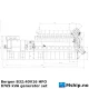 Bergen B32:40V16 HFO  - 8769 kVA generator set — Manufacturer: Bergen Engines - Rolls & Royce, Model: B32:40V16 HFO / Liquid fuel, Serial number: several, Year: 2022, HP: 9625, kW: 7180, RPM: 750, Cylinder bore: 320 mm, Piston Stroke: 400 mm, Number of cylinders: 16, Displacement: 515 Liter, Cylinder configuration: V-engine, Fuel Type: heavy fuel oil with viscosity up to 700 cSt at 50 °C within ISO 8217, Weight: 115 Tons, Generator end type: Alternator voltage levels 6,3 kV/11kV/13,8kV and power factor 0,8 is included
, Volt:  6,3 kV / 11kV / 13,8kV, HZ: 50, kVA: Rated electric output - 7015 kWel, with Cos (phi) 0.8 - 8769 kVA, DIMENSIONs: Length :11,56 meter  Width : 3,31 meter  Height : 4,55 Meter, Fuel consumption: Spesific fuel consumption g/kWh 176,3