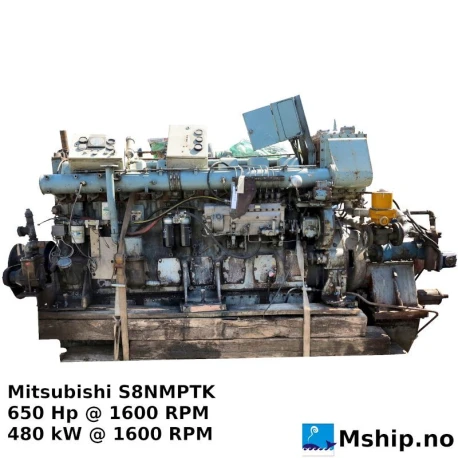 Mitsubishi S8NMPTK — Manufacturer: Mitsubishi, Model: S8NMPTK, Serial number: 10156, Year: 1986, HP: 650, kW: 480, RPM: 1600, Number of cylinders: 8, Cylinder configuration: In line, Fuel Type: Diesel