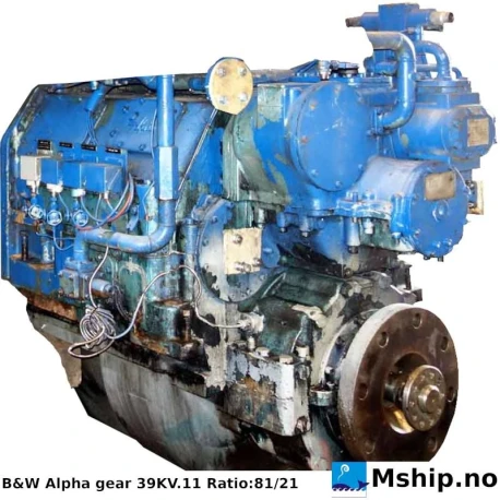B&W Alpha 39KV.11 gear — Manufacturer: B&W Alpha, Model: 39KV.11, Serial number: 4057, Gear type: Non Reversing Gearbox  CPP  - to be used with controllable pitch propeller, Gear ratio: 3,857:1