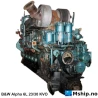 B&W Alpha 6L 23/30 KVO — Manufacturer: B&W Alpha, Model: 6L 23/30 KVO, Serial number: 15016, Year: 1984, HP: 999, kW: 745, RPM: 775, Cylinder bore: 225 mm, Piston Stroke: 300 mm, Number of cylinders: 6, Displacement: 71,57 Liter, Cylinder configuration: In line, Turbo model: Turbo is dismantled/not included.