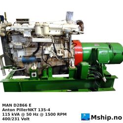 MAN-D2866E, 115 kVA generator set    https://mship.no