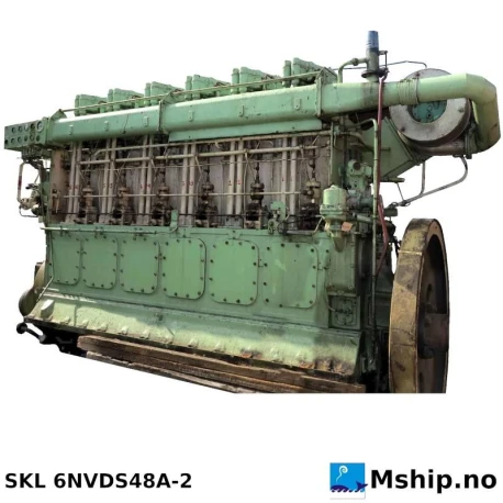 SKL 6NVDS48A-2 — Manufacturer: SKL, Model: 6NVDS48A-2, Year: 1984, HP: 734, kW: 542, RPM: 428, Cylinder bore: 320 mm, Piston Stroke: 480 mm, Number of cylinders: 6, Displacement: 299,12  Liter, Cylinder configuration: In line