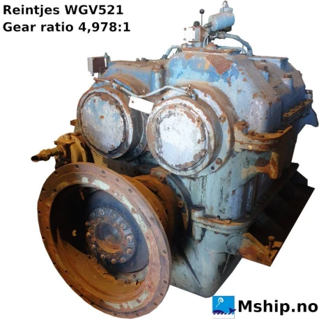 Reintjes WGV521 — Manufacturer: REINTJES, Model: WGV521, Serial number: 48022, Year: 1980, HP: 1873, kW: 1397, RPM: 1000, Other: Max input torque Nm: 14611,5, Weight: 7150 Kg, Gear type: FP  - normal reverse gear for fixed propeller blades, Gear ratio: 4,978:1