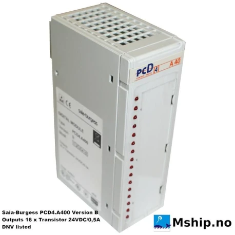 Saia-Burgess DIGITAL MODULE PCD4.A400 Version B — Manufacturer: Saia-Burgess, Model: DIGITAL MODULE PCD4.A400 Version B, Manufacturers part number: Brunvoll 01720, Class: DNV listed, Other: Outputs 16 x Transistor 24VDC/0,5A