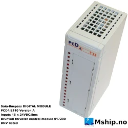 Saia-Burgess DIGITAL MODULE PCD4.E110 — Manufacturer: Saia-Burgess, Model: DIGITAL MODULE PCD4.E110 Version A, Manufacturers part number: Brunvoll 017200, Class: DNV listed, Other: Inputs 16 x 24VDC/8ms