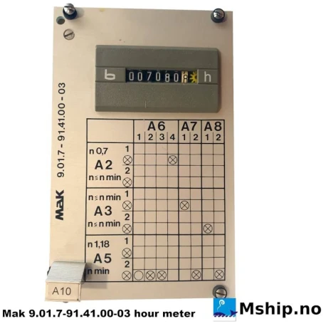 Mak 9.01.7-91.41.00-03 hour meter — Manufacturer: MaK, Model: 9.01.7-91.41.00-03, Manufacturers part number: S9.01.6-91.41.01-03a, Other: 901791410003
