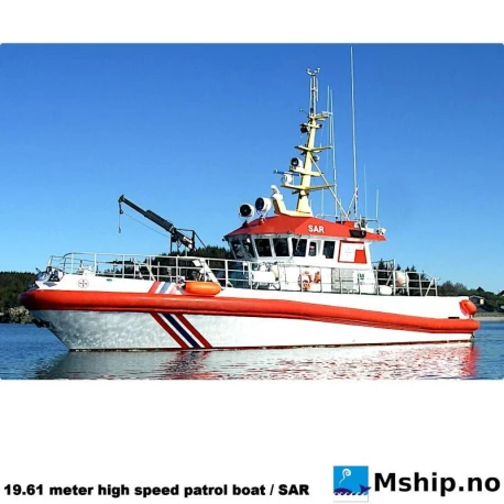 19.61 meter high speed patrol boat / SAR — Cylinder configuration: V-engine, Rotation direction: CCW - Counter clockwise seen from aft, Fuel Type: Diesel