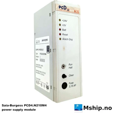 Saia-Burgess PCD4.N210M4 — Manufacturer: Saia-Burgess, Model: Power supply module PCD4.N210M4, Manufacturers part number: PCD4.N210M4, Class: DNV listed, Other: Outputs 16 x Transistor 24VDC/0,5A