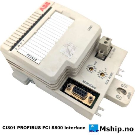 ABB CI801 PROFIBUS FCI S800 Interface — Manufacturer: ABB, Model: CI801 PROFIBUS FCI S800 Interface, Manufacturers part number: 3BSE022366R1, Arrangement number: CI801, Weight: 0,3 kg