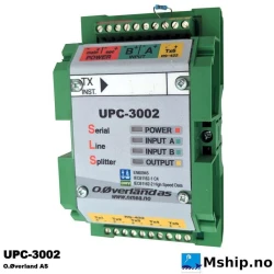 UPC-3002 Serial line splitter — Manufacturer: O.Øverland AS, Model: UPC3002 serial line splitter, Manufacturers part number: UPC-3002, Alternative part number: UPC3002-SLS, Class: DNV, Weight: 185 gram, Volt: Power supply 12-30 V DC