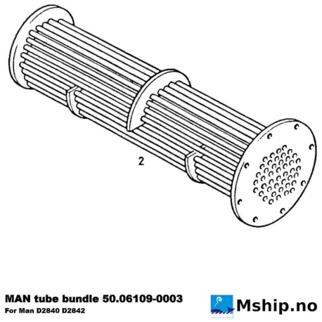 MAN tube bundle 50.06109-0003 — Manufacturer: MAN, Model: MAN Heat exchanger tube bundle for D2840  D2842, Manufacturers part number: 50.06109-0003, Class: DNV