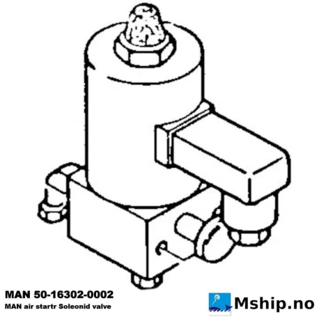 MAN air starter Solenoid valve 50.16302-0002 — Manufacturer: MAN, Model: Air starter Solenoid valve Used on MAN 284X series engines., Manufacturers part number: 50163020002