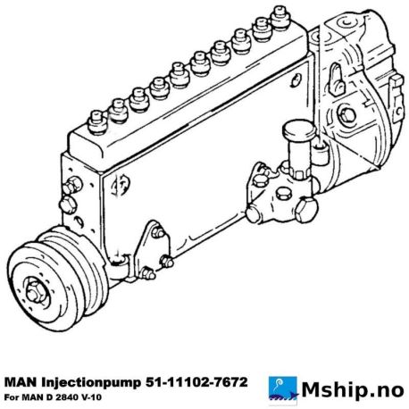 MAN V-10  Injection pump 51111027672    https://mship.no 