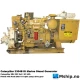 Caterpillar 3304B DI Marine Diesel Generator — Manufacturer: Caterpillar, Model: 3304B DI, Arrangement number: 1W3884, Serial number: 83Z04280, Performance specification: OT5638, HP: 77, kW: 57, RPM: 1500  (1800 rpm possible), Cylinder bore: 121, Piston Stroke: 152, Number of cylinders: 4, Displacement: 6,991 Liter, Cylinder configuration: In line, Rotation direction: CCW - Counter clockwise seen from aft, Fuel Type: Diesel, Other: Fitted with Funk Model 28211 DK172  triple pump drive gear, Generator end type: Caterpillar SR4, serial number 5AA04624Arrangement Number 4W8963, Amps: 95, Volt: 380 (440V possible), HZ: 50 (60 Hz possible), kVA: 63, cos φ: 0,8