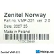 Zenitel / Vingtor VMP-221  Handset For VMP-430 — Manufacturer: Zenitel / Vingtor, Model: VMP-221, Manufacturers part number: 3006202025