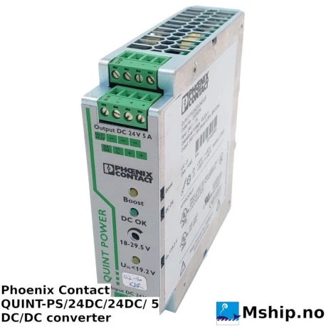 Phoenix Contact QUINT-PS/24DC/24DC/ 5 DC/DC Converter — Manufacturer: Phoenix Contact, Model: QUINT-PS/24DC/24DC/ 5, Manufacturers part number: 2320034, Alternative part number:  Electrical number: 4502747 , Serial number: 3014420853