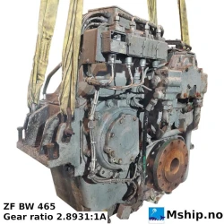 ZF BW 465 Ratio 2.8931:1A — Manufacturer: ZF Marine, Model: BW 465, Manufacturers part number: Parts list no: 3085011080, Alternative part number: Reference no: 0262809102/31 bw465   zfbw, Serial number: 59701637, kW: MAX kW/RPM: 0.916, Weight: 760 kg, Gear type: FP  - normal reverse gear for fixed propeller blades, Gear ratio: 2.8931:1A