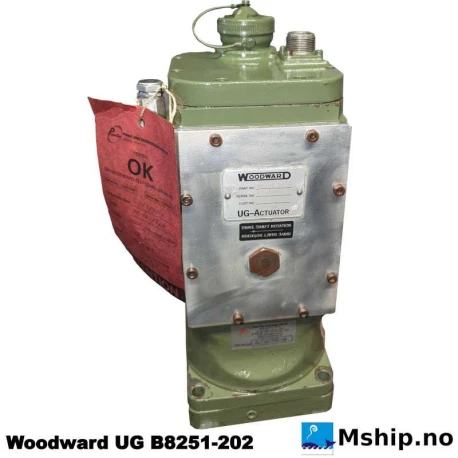 Woodward UG-Actuator Type B8251-202 — Manufacturer: Woodward, Model: UG-Actuator Type B8251-202, Manufacturers part number: B8251 202, Alternative part number: B8251202, Serial number: 12323555, Rotation direction: CW