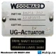 Woodward UG-Actuator Type B8251-202 — Manufacturer: Woodward, Model: UG-Actuator Type B8251-202, Manufacturers part number: B8251 202, Alternative part number: B8251202, Serial number: 12323555, Rotation direction: CW