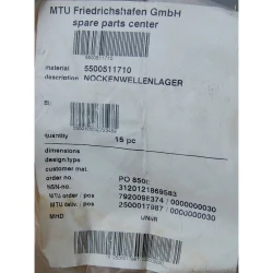 MTU 5500511710 CAMSHAFT BEARING  NOCKENWELLENLAGER — Manufacturer: MTU, Manufacturers part number: 5500511710 