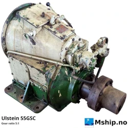 Ulstein 55GSC — Manufacturer: ULSTEIN PROPELLER, Model: 55GSC, Serial number: 374, Year: 1968, Gear type: Non Reversing Gearbox  CPP  - to be used with controllable pitch propeller, Gear ratio: 5:1