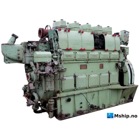MAN B&W 5L 23/30 — Manufacturer: MAN B&W, Model: 5L 23/30, Serial number: 1A 19, HP: 880, kW: 656, RPM: 720, Cylinder bore: 225 mm, Piston Stroke: 300 mm, Number of cylinders: 5, Displacement: 59,64 Liter, Cylinder configuration: In line, Other: License produced by Hyundai-  weight 12150 Kg.