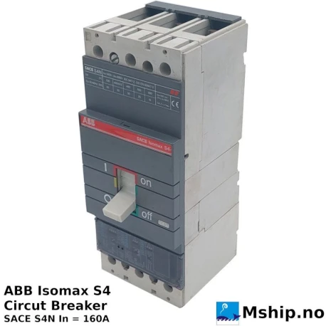 ABB Isomax S4 Circut Breaker SACE S4N - 160A — Manufacturer: ABB, Model: SACE S4N, Alternative part number: BD12000488, Amps: 160, Volt: See photo