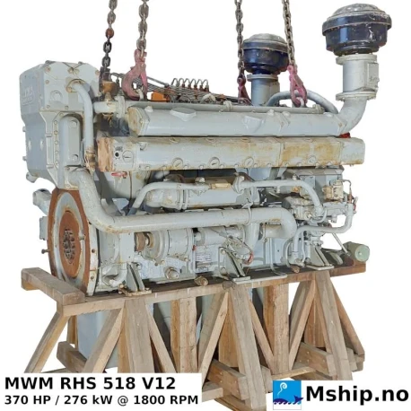 MWM RHS 518 V12 — Manufacturer: MWM, Model: RHS 518 V12, Manufacturers part number: RHS518V12, Serial number: 12379, HP: 370, kW: 276, RPM: 1800, Cylinder bore: 140 mm, Piston Stroke: 180 mm, Number of cylinders: 12, Displacement: 33,24, Cylinder configuration: V-engine, Fuel Type: HFO / Diesel, Governor type: Regulateurs Europa, Type - EHP 12
Model - AC3DE, Weight: 2700 kg