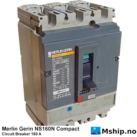 Merlin Gerin NS160N - 160A — Manufacturer: Merlin Gerin / Schneider Electric, Model: Compact NS160N, Alternative part number: STR22SE, Serial number: NS160N, Amps: 160, HZ: 50/60