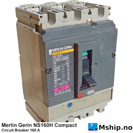 Merlin Gerin NS160H - 160A — Manufacturer: Merlin Gerin / Schneider Electric, Model: Compact NS160H, Alternative part number: STR22SE, Serial number: NS160H, Amps: 160, HZ: 50/60