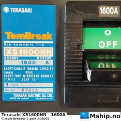 Terasaki XS1600NN - 1600A — Manufacturer: Terasaki, Model: XS1600NN, Alternative part number: TemBreak, Serial number: 97515, Amps: 1600, HZ: 50 / 60